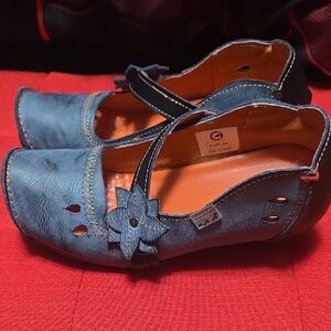 Blue Floral Mary Jane Flats